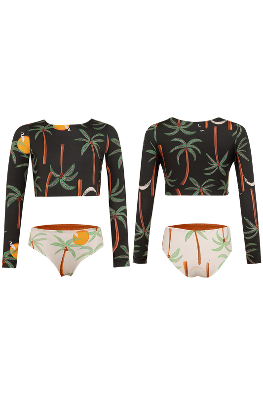 PALMERAS NEGRO SUN LONGSLEEVE BIKINI
