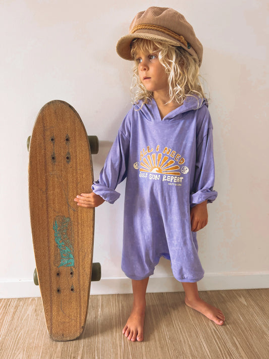BAGGY HODDED JUMPSUIT SUN SURF PURPLE