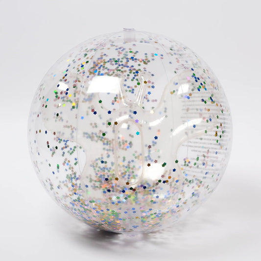 3D INFLATABLE BEACH BALL COTTON CANDY GLITTER