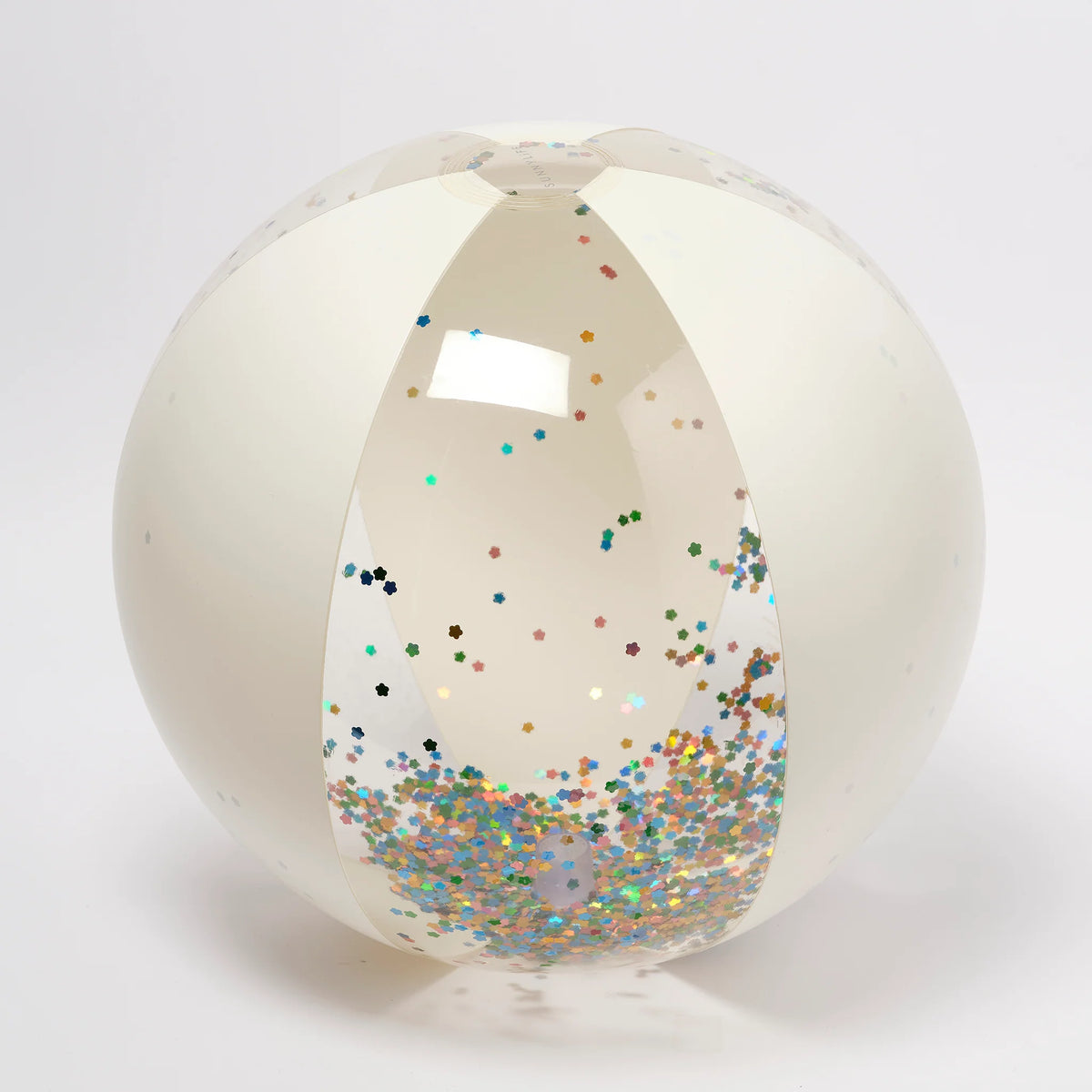 INFLATABLE BEACH BALL COTTON CANDY GLITTER