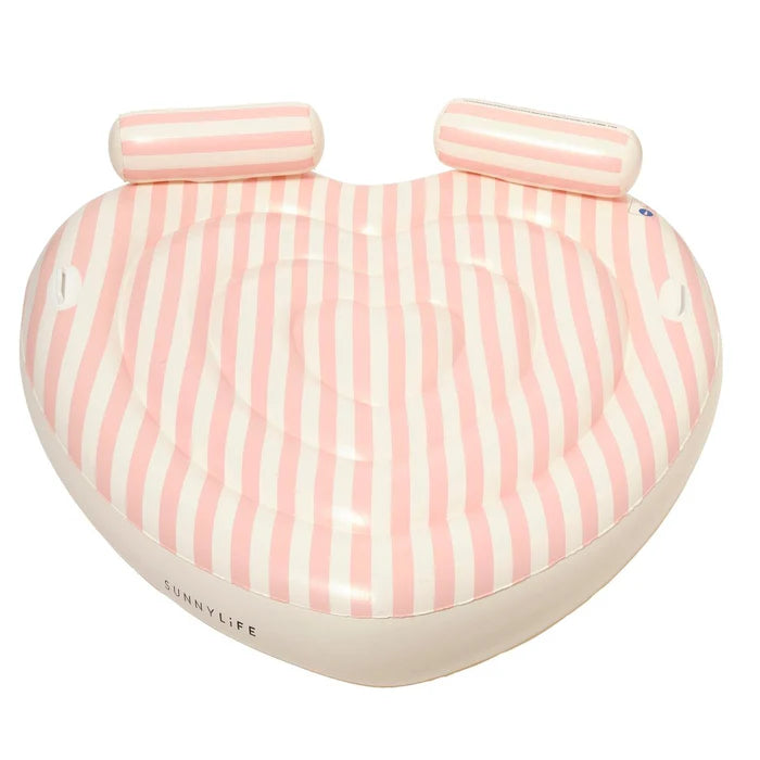 TWIN HEART LIE-ON STOLE MY HEART PINK STRIPE