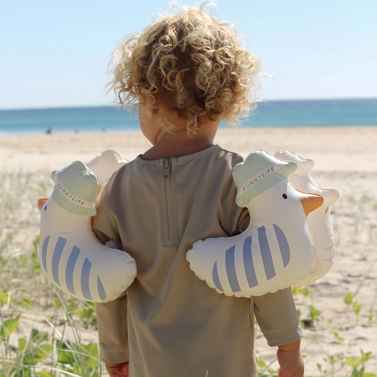 KIDS INFLATABLE ARM BANDS SID THE SEAGULL STRIPE