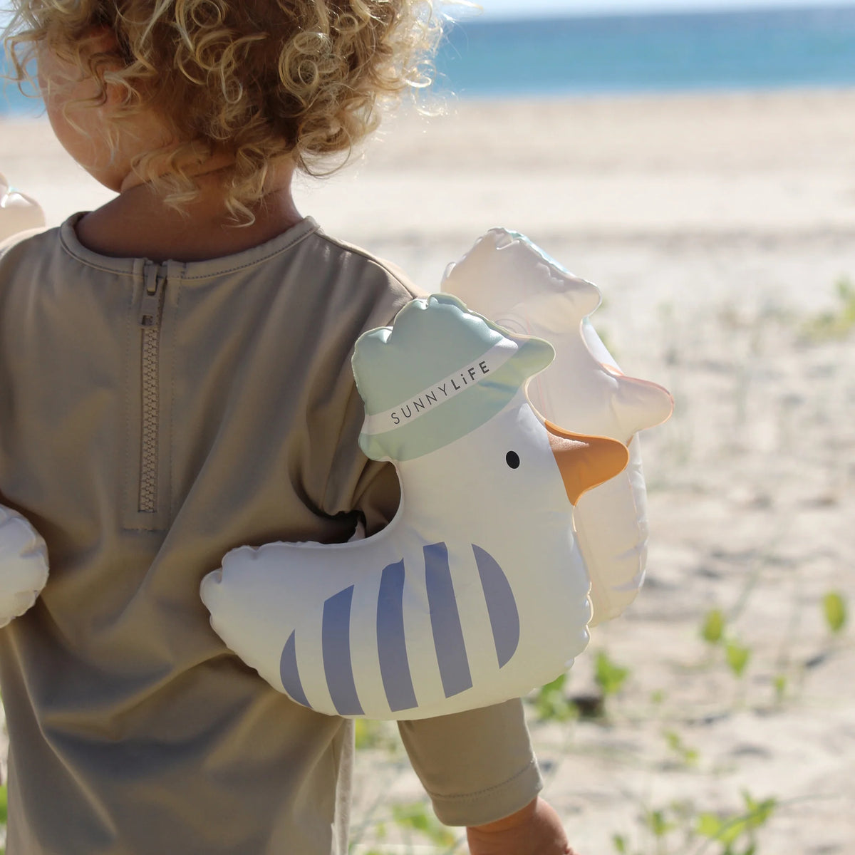 KIDS INFLATABLE ARM BANDS SID THE SEAGULL STRIPE