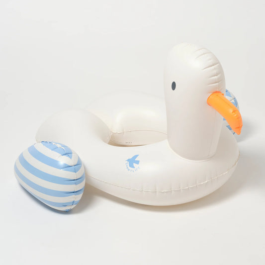 KIDS TUBE POOL RING SID THE SEAGULL BLUE STRIPE