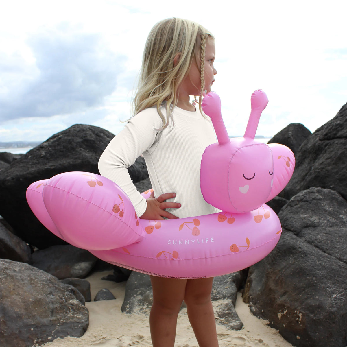 KIDS TUBE POOL RING COTTON CANDY CHERRY